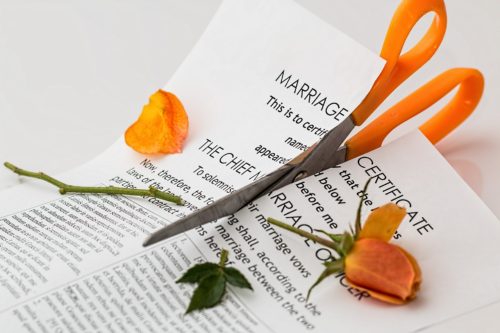 marriage certificate cut up