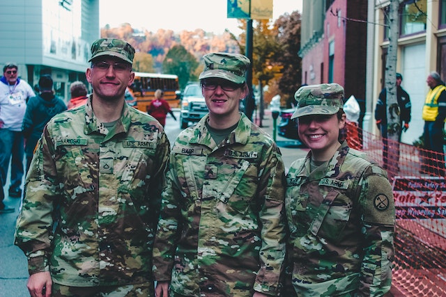 three US army members