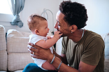 man and baby